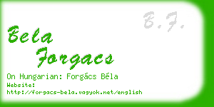 bela forgacs business card
