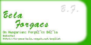bela forgacs business card